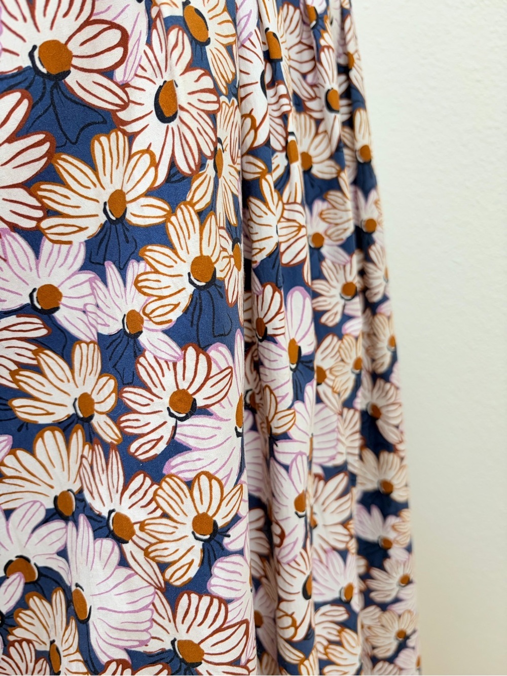Batsheva Floral Daisy Dress Poplin Long Sleeve Mini Esme Cotton Blue Pink Size 2 - Picture 8 of 10